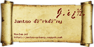 Jantso Örkény névjegykártya